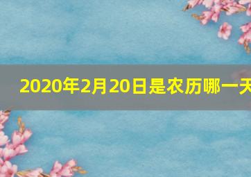 2020年2月20日是农历哪一天