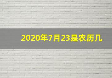 2020年7月23是农历几