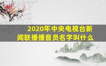 2020年中央电视台新闻联播播音员名字叫什么