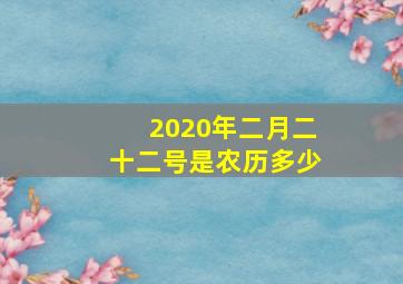 2020年二月二十二号是农历多少