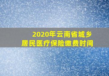 2020年云南省城乡居民医疗保险缴费时间