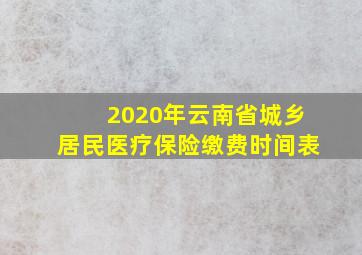 2020年云南省城乡居民医疗保险缴费时间表