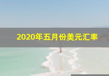 2020年五月份美元汇率