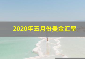 2020年五月份美金汇率