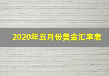 2020年五月份美金汇率表