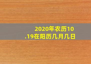 2020年农历10.19在阳历几月几日