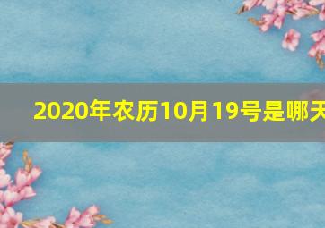 2020年农历10月19号是哪天