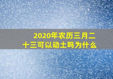 2020年农历三月二十三可以动土吗为什么