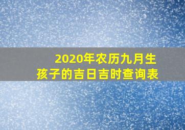 2020年农历九月生孩子的吉日吉时查询表