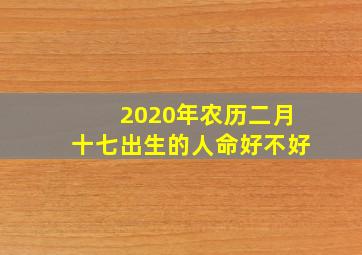 2020年农历二月十七出生的人命好不好