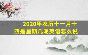 2020年农历十一月十四是星期几呢英语怎么说