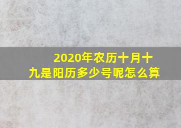 2020年农历十月十九是阳历多少号呢怎么算