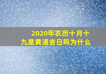 2020年农历十月十九是黄道吉日吗为什么