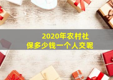 2020年农村社保多少钱一个人交呢