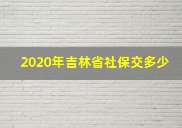 2020年吉林省社保交多少