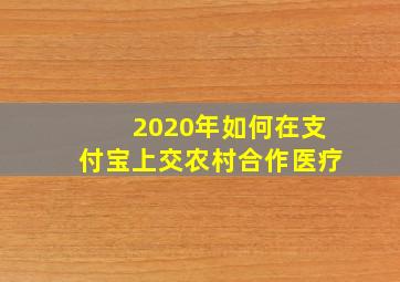 2020年如何在支付宝上交农村合作医疗