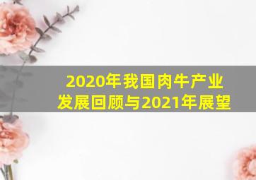 2020年我国肉牛产业发展回顾与2021年展望