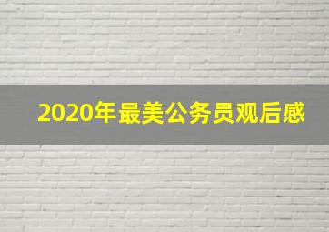 2020年最美公务员观后感