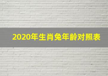 2020年生肖兔年龄对照表