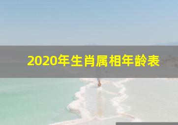 2020年生肖属相年龄表