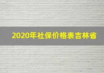 2020年社保价格表吉林省