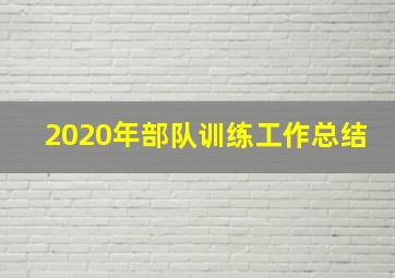 2020年部队训练工作总结