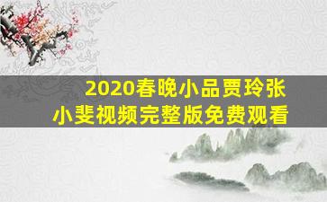 2020春晚小品贾玲张小斐视频完整版免费观看