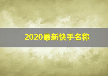 2020最新快手名称