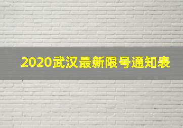 2020武汉最新限号通知表