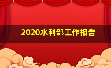 2020水利部工作报告