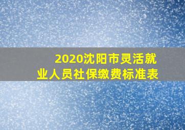 2020沈阳市灵活就业人员社保缴费标准表