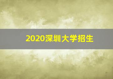 2020深圳大学招生