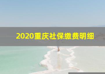 2020重庆社保缴费明细