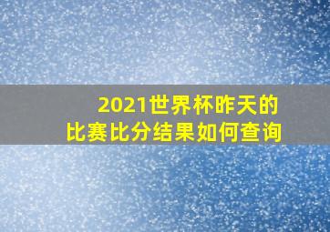 2021世界杯昨天的比赛比分结果如何查询