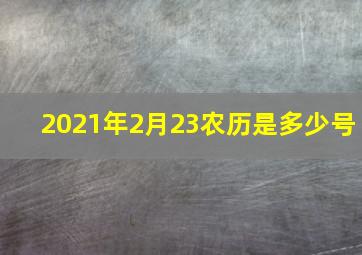 2021年2月23农历是多少号