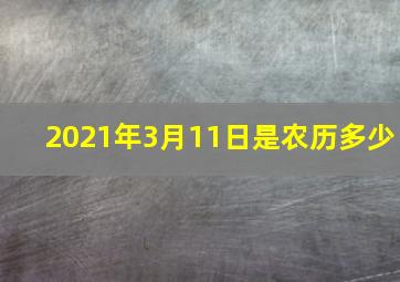 2021年3月11日是农历多少