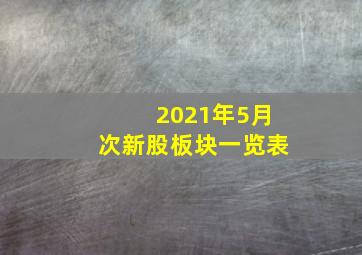 2021年5月次新股板块一览表