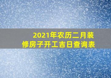 2021年农历二月装修房子开工吉日查询表