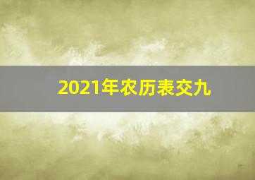 2021年农历表交九