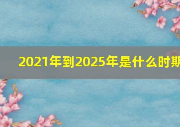 2021年到2025年是什么时期