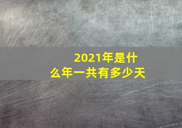 2021年是什么年一共有多少天