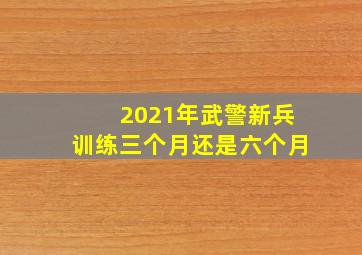 2021年武警新兵训练三个月还是六个月