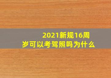 2021新规16周岁可以考驾照吗为什么