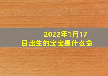 2022年1月17日出生的宝宝是什么命