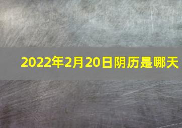 2022年2月20日阴历是哪天