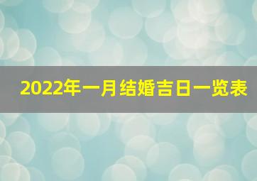 2022年一月结婚吉日一览表