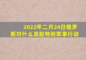 2022年二月24日俄罗斯对什么发起特别军事行动