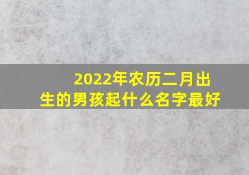 2022年农历二月出生的男孩起什么名字最好