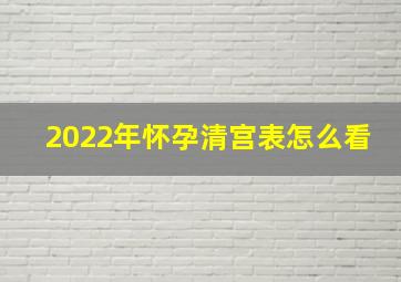 2022年怀孕清宫表怎么看