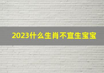 2023什么生肖不宜生宝宝